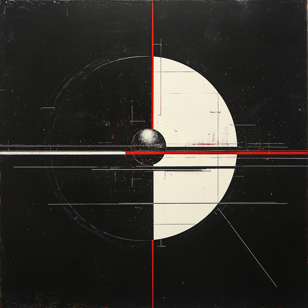 Kazimir Malevich Inspired Orbital Suprematism Grid paint by number