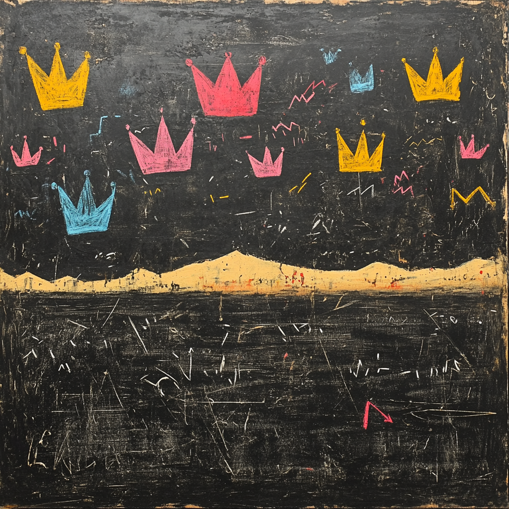 Jean-Michel Basquiat Inspired Cosmic Chalkboard paint by number