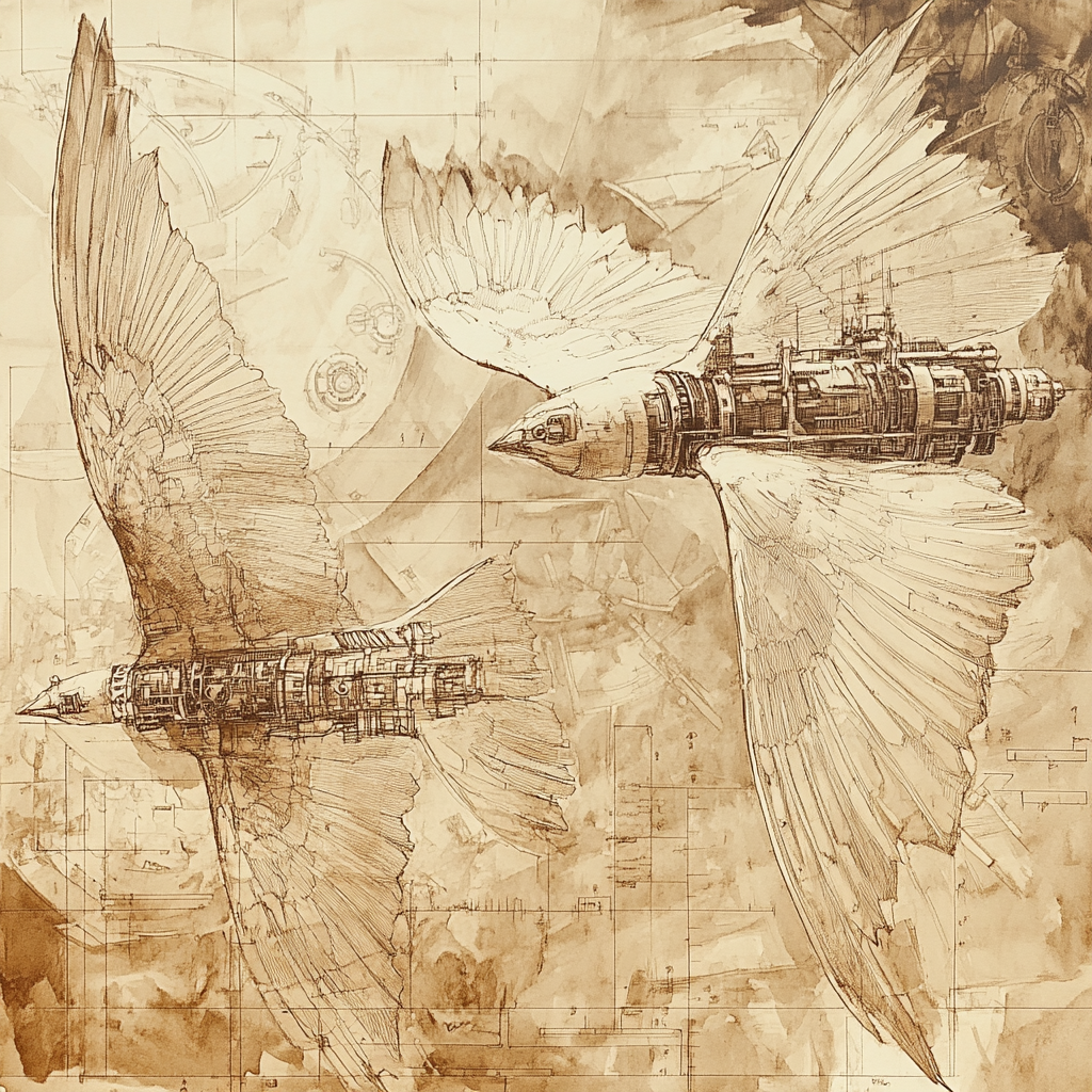 Leonardo Inspired Study Of Wings paint by color