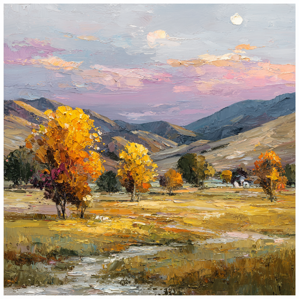 Claude Monet Inspired Autumn Countryside paint by number