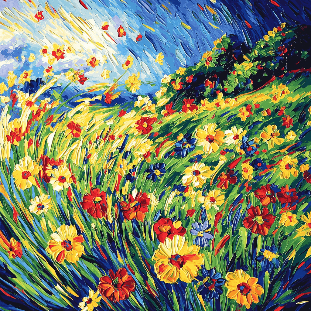 Vincent Van Gogh Inspired Dancing In The Wind Paint By Numbers