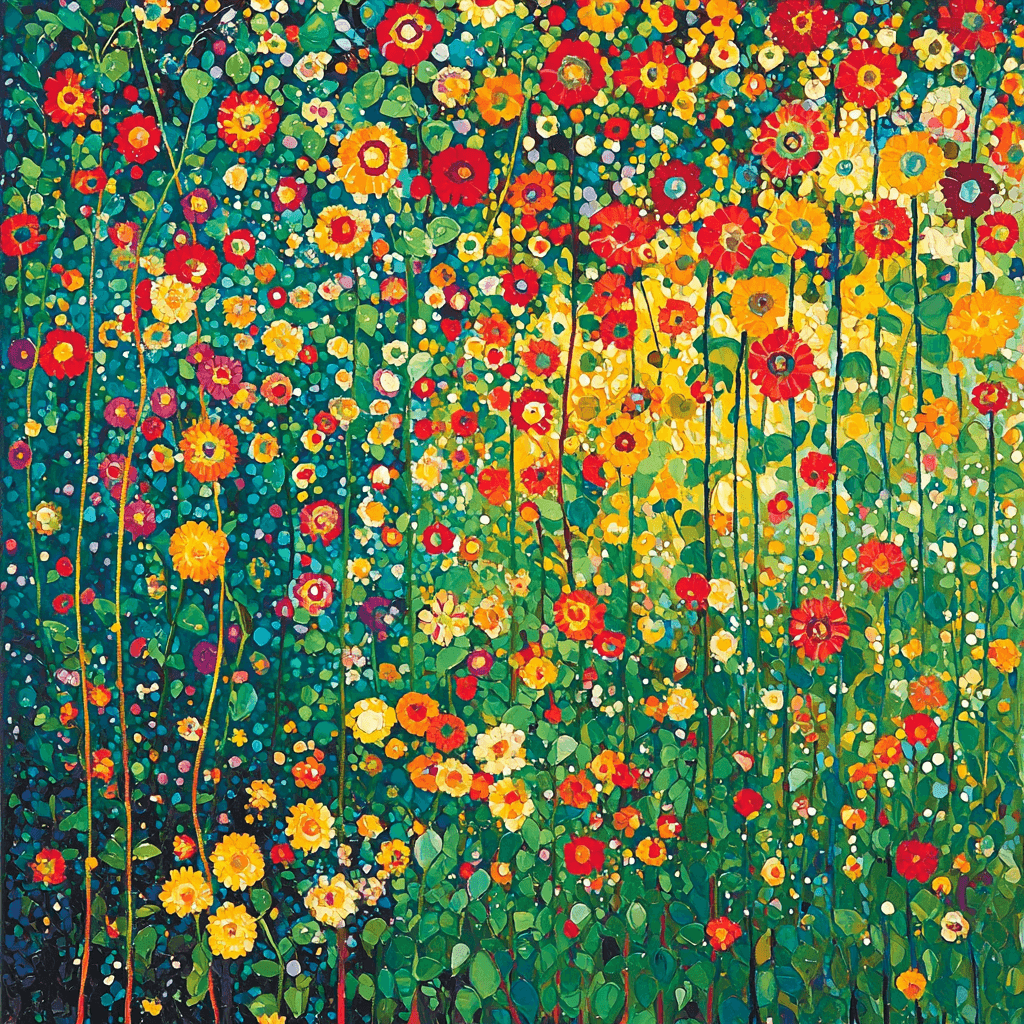 Gustav Klimt Inspired Wild Garden Dance Paint By Numbers Art
