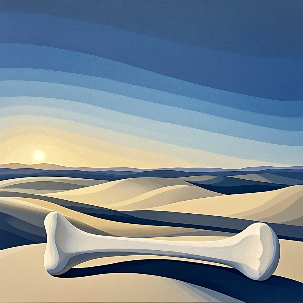 Georgia OKeeffe Inspired Radiant Desert Bone Against Sky DIY paint by numbers