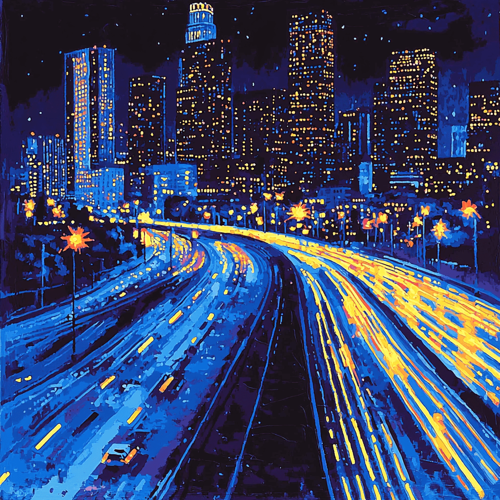 David Hockney Inspired Illuminated Nightscape Vision Paint By Numbers Kits