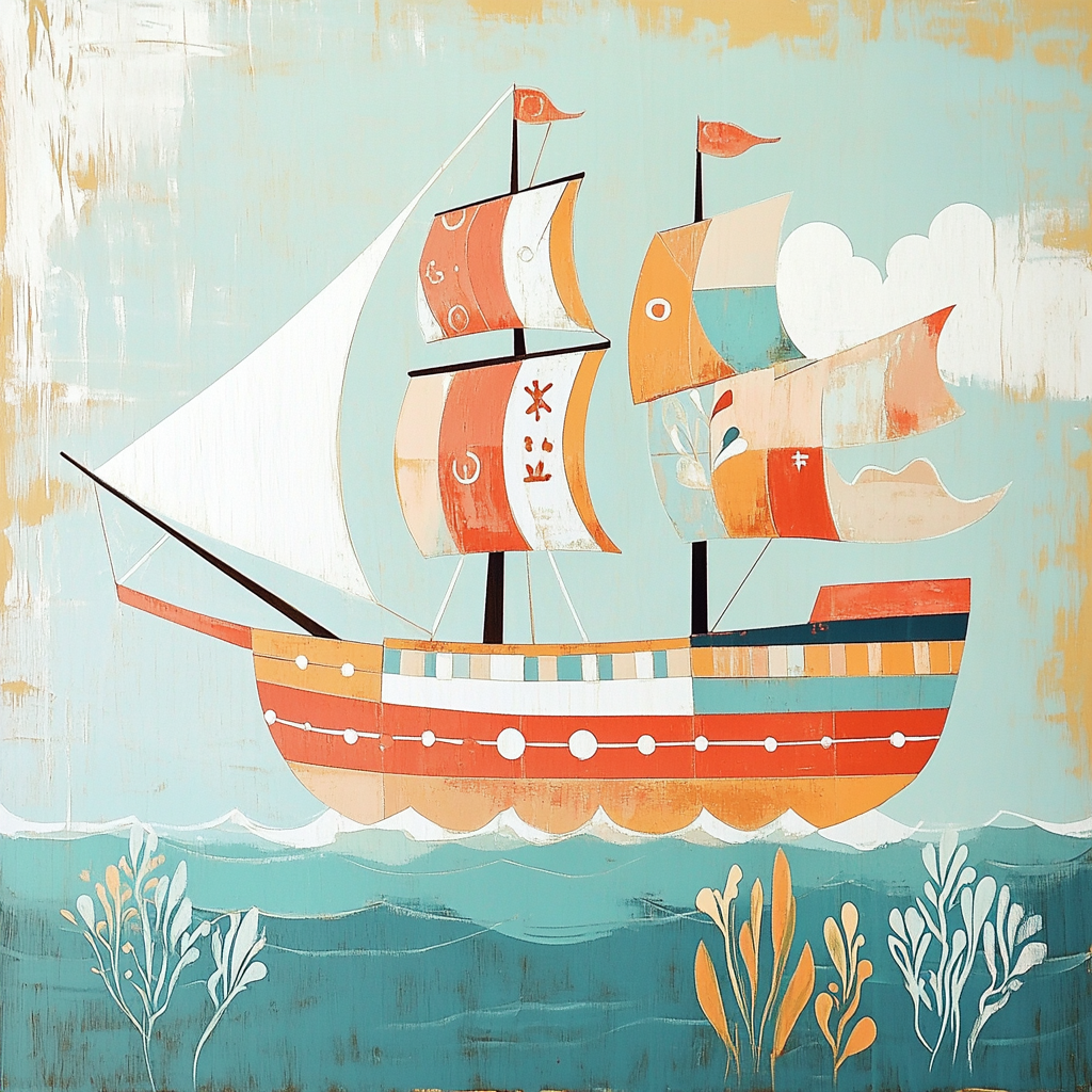 Paul Klee Inspired Toy Ship Paint by numbers art