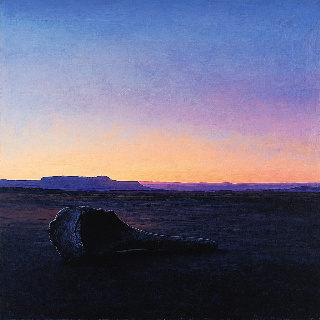 Georgia O’Keeffe Inspired Serene Indigo Desert Bone Silhouette Numbered painting kits