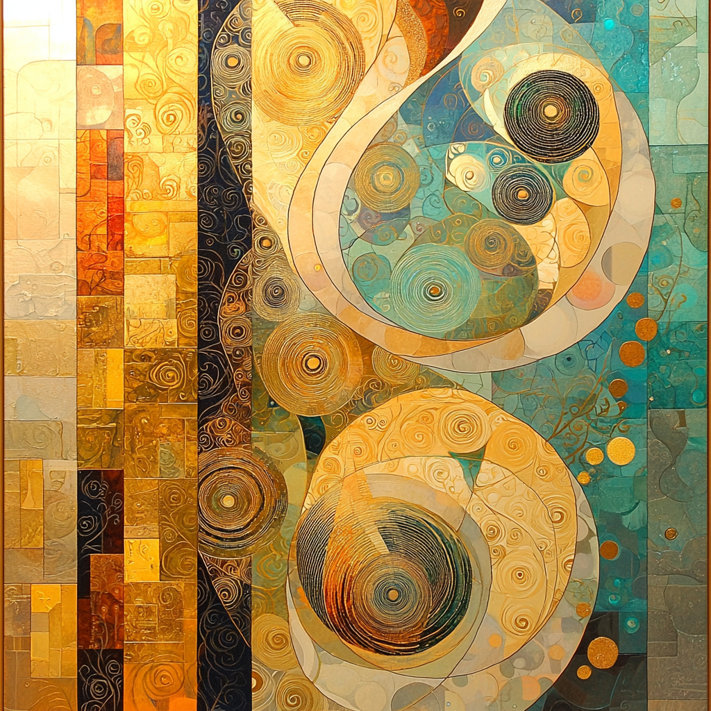 Gustav Klimt Inspired Harmony Of Abstract Spirals Paint By Numbers Kits