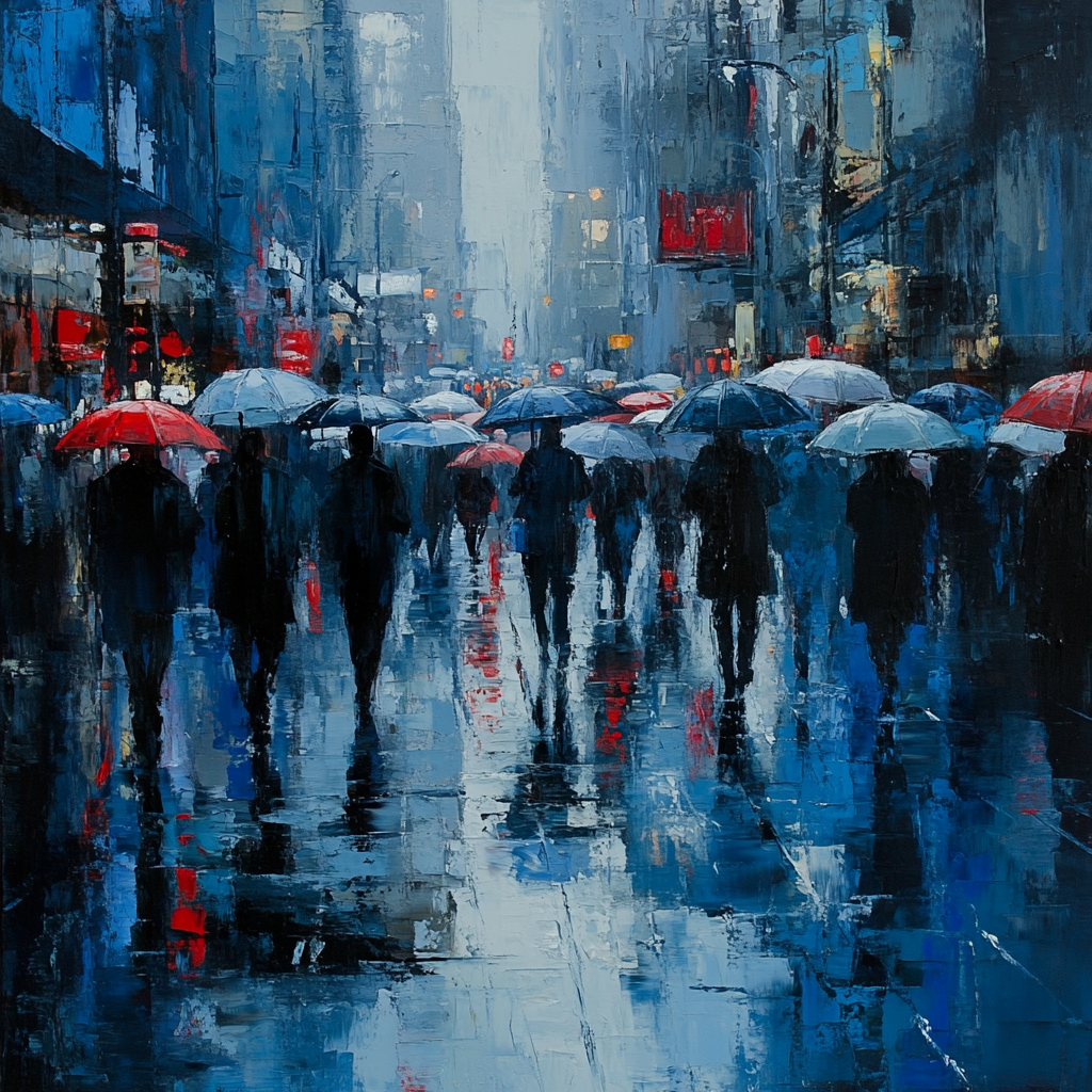 Edvard Munch Inspired Rainy City Street DIY paint by numbers