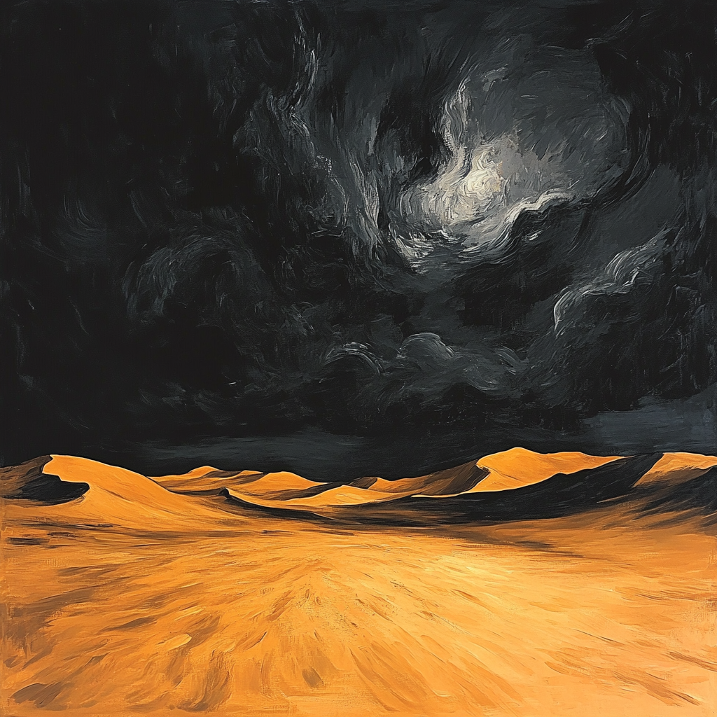 Francisco Goya Inspired Midnight Dunes Beneath Tempest Sky DIY paint by numbers