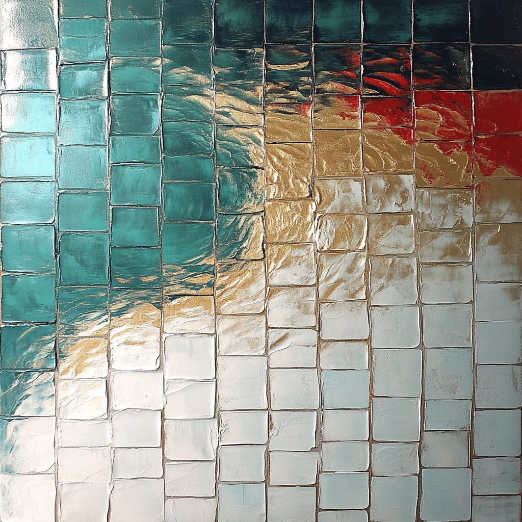 Jean-Paul Riopelle Inspired Shimmering River As Mosaic Paint by numbers art