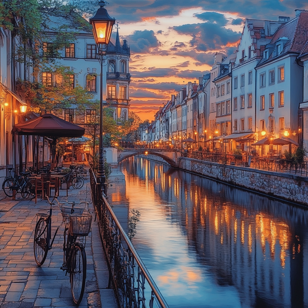 Old Jewish Quarter Kazimierz Riverside Krakow Poland Numbered painting kits