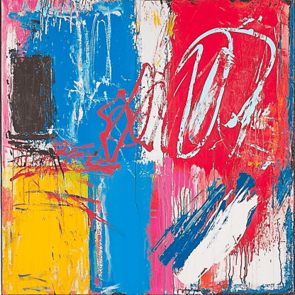 Jean-Michel Basquiat Inspired Vibrant Connections Paint By Color