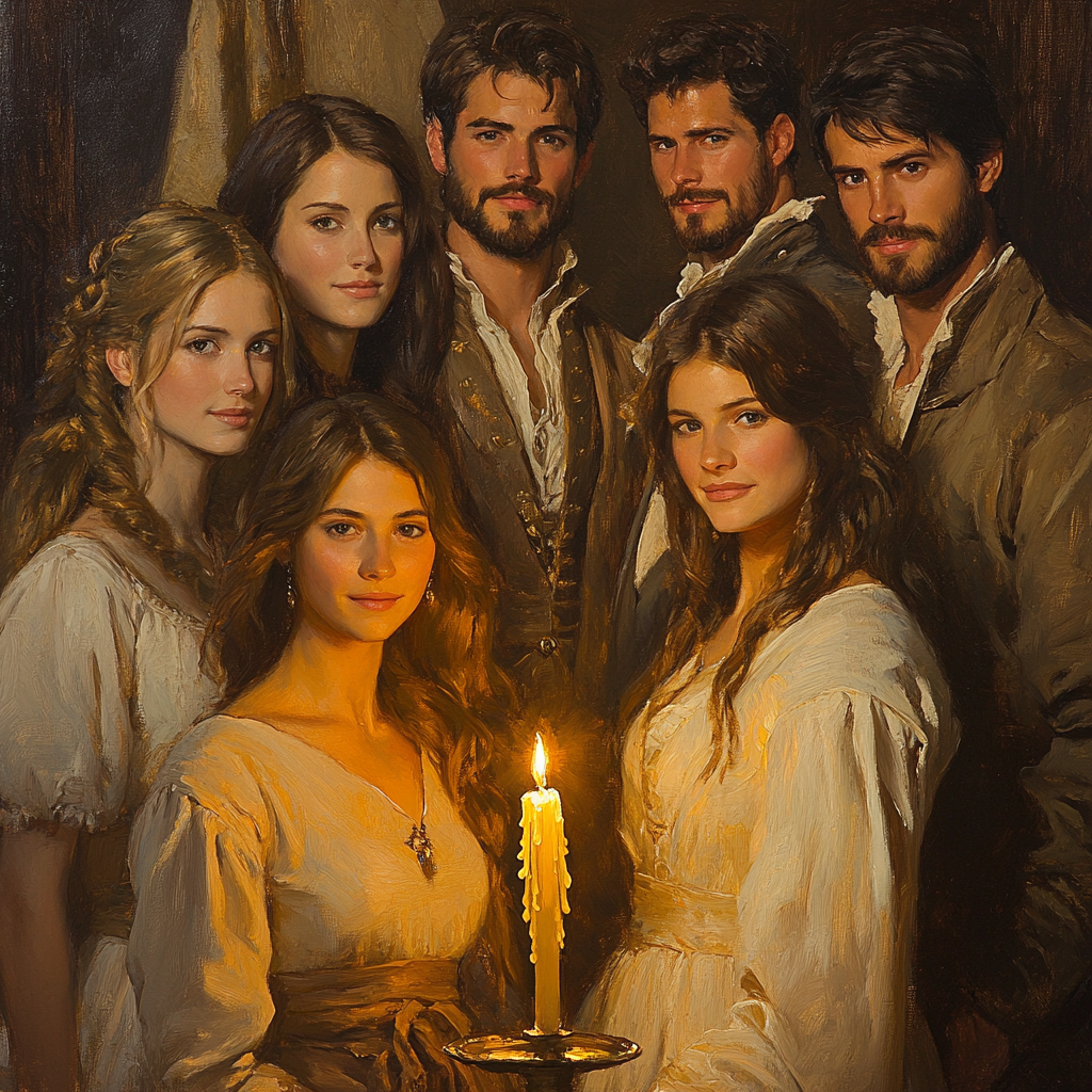 Rembrandt Inspired Candlelit Family Portrait Paint by numbers kits