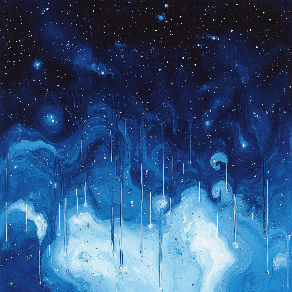 Jackson Pollock Inspired Celestial Rainfall Abstraction Painting by numbers kit