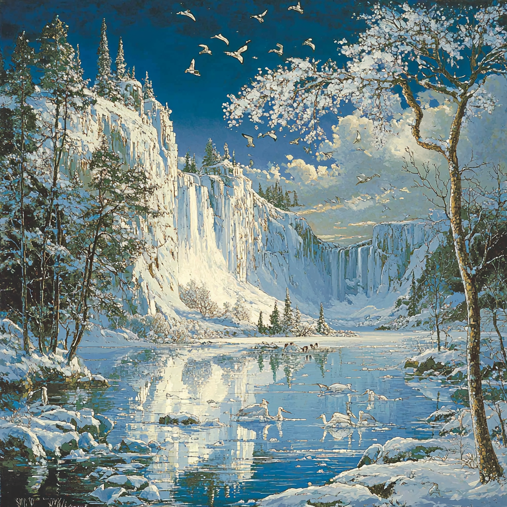 Frederick Edwin Church Inspired Sublime Arctic Scene Painting By Numbers Kit