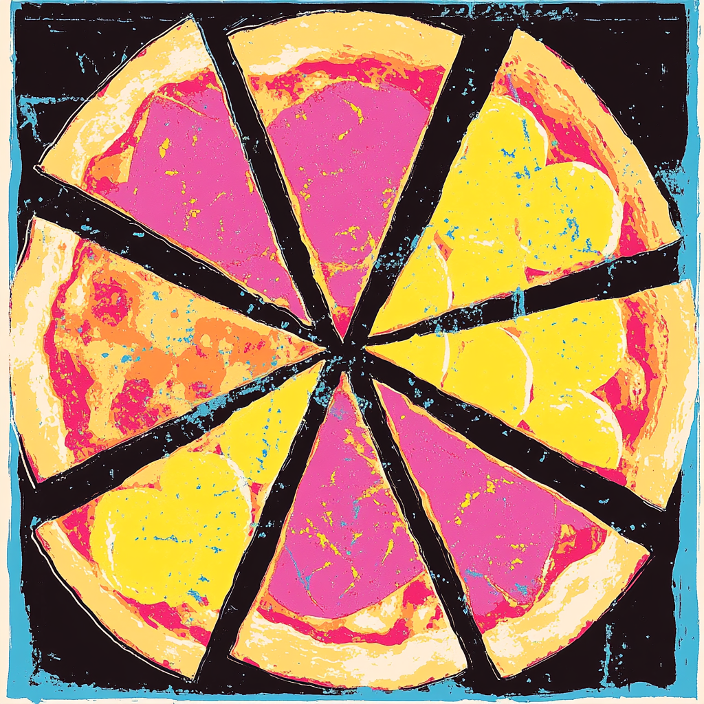 Warhol Inspired Pizza Pop paint by color