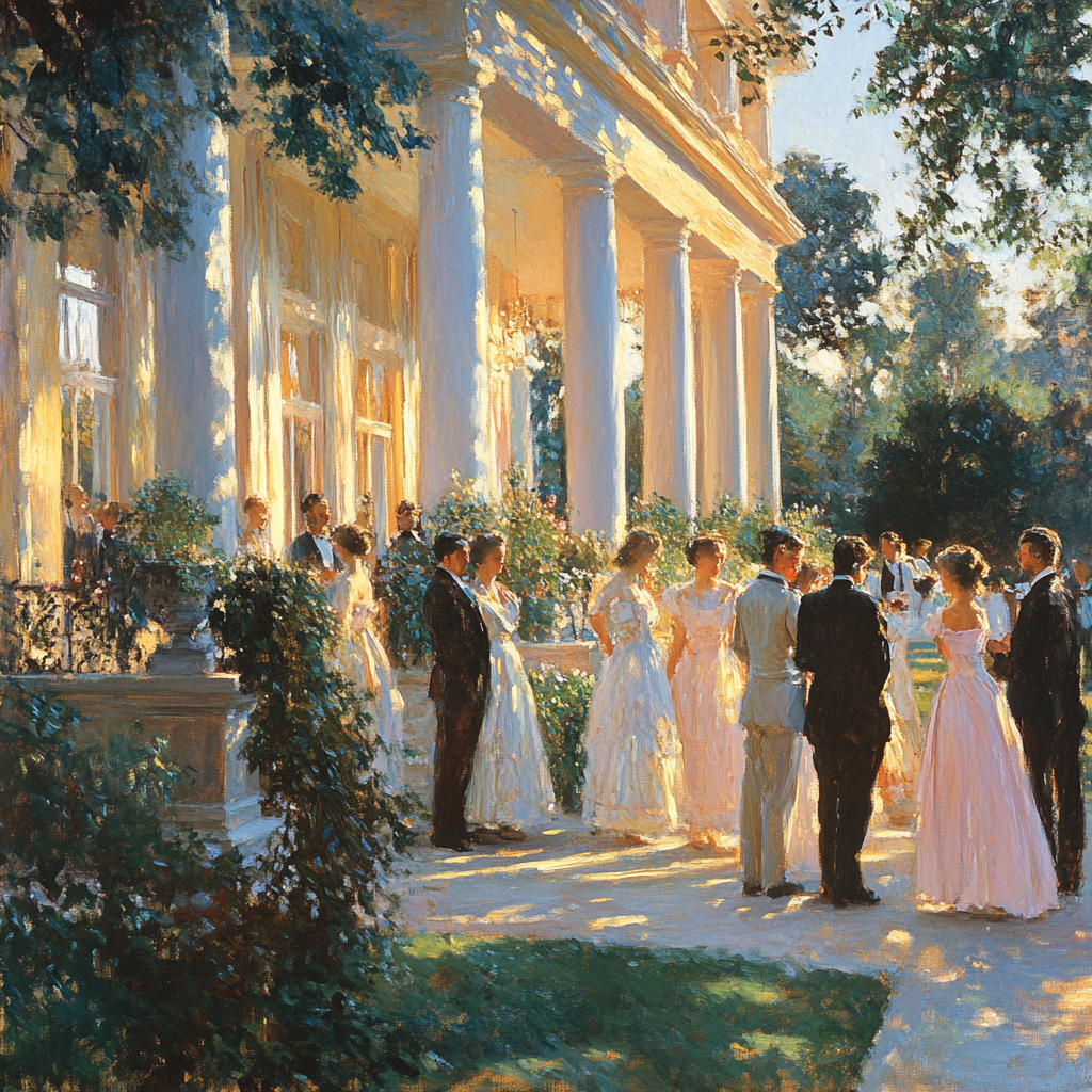 John Singer Sargent Inspired Elegant Garden Party Painting by numbers kit