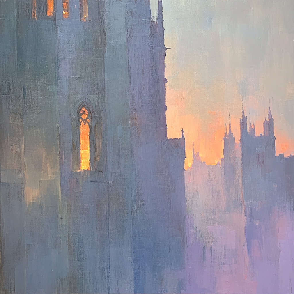 Claude Monet Inspired Rouen Light Study Evening Haze Paint by numbers kits