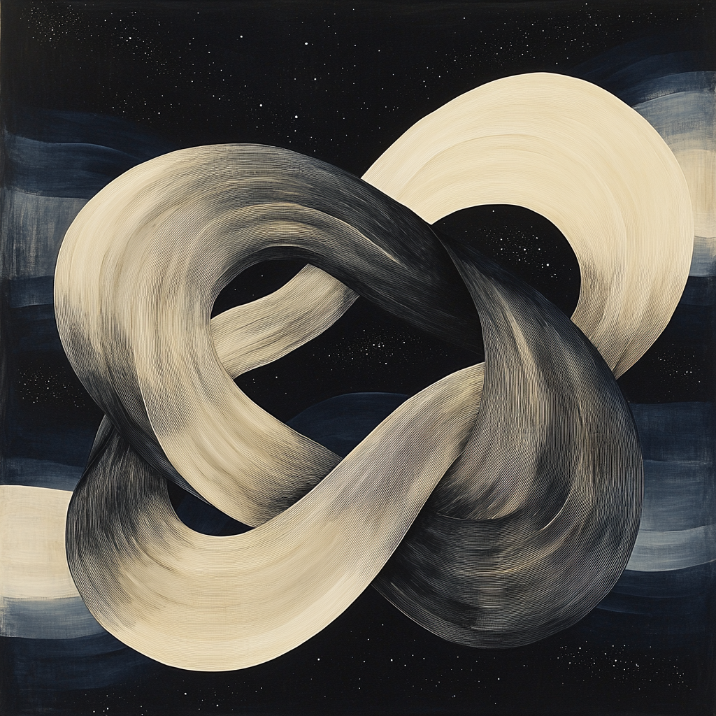 M.C. Escher Inspired Orbital Ribbon Maze paint by number