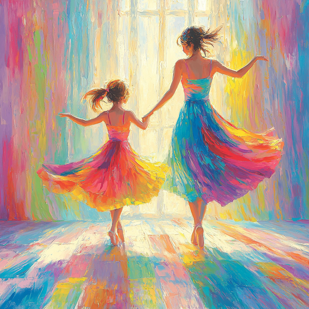 Mothers And Daughters Dancing Number Painting