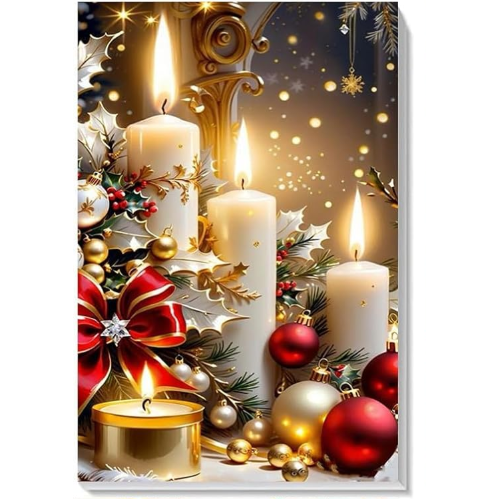 Pack Of 4 Framed Christmas Paint By Numbers Kit With Easel
