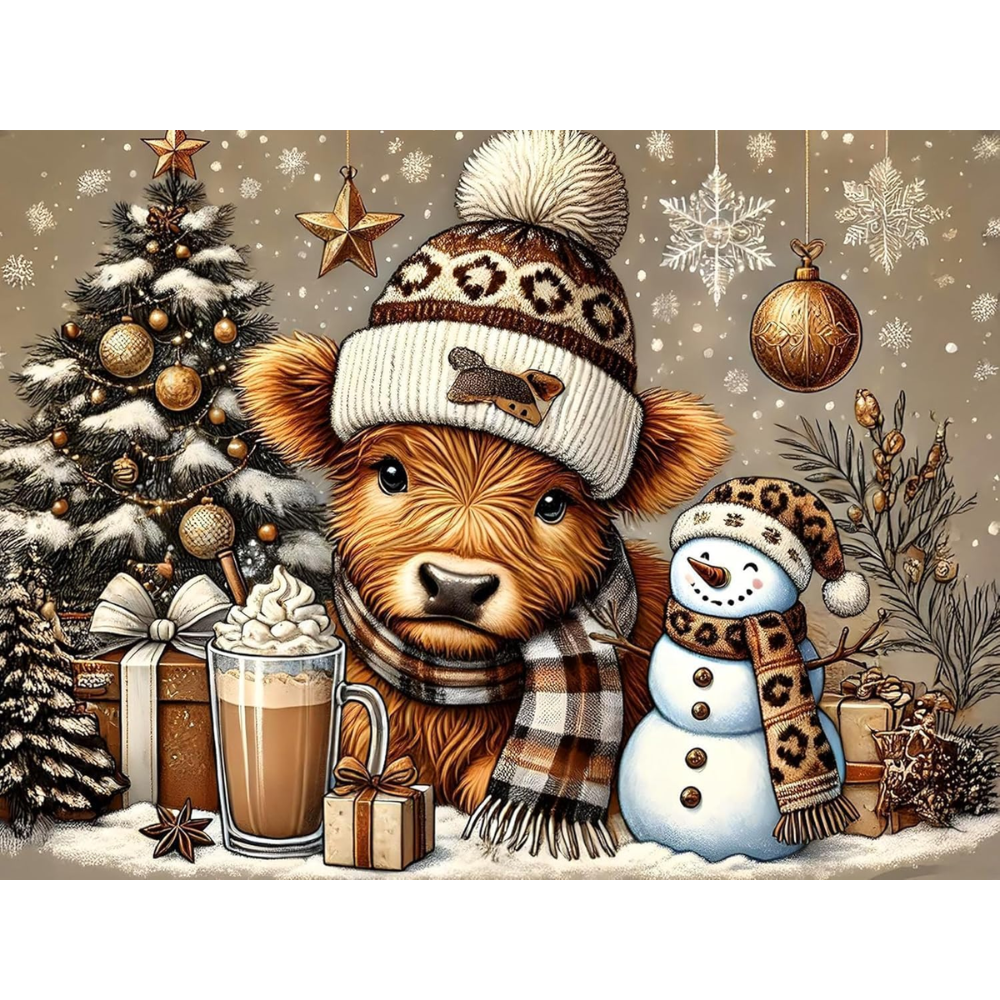 Winter Christmas Paint by Numbers DIY Canvas Kit