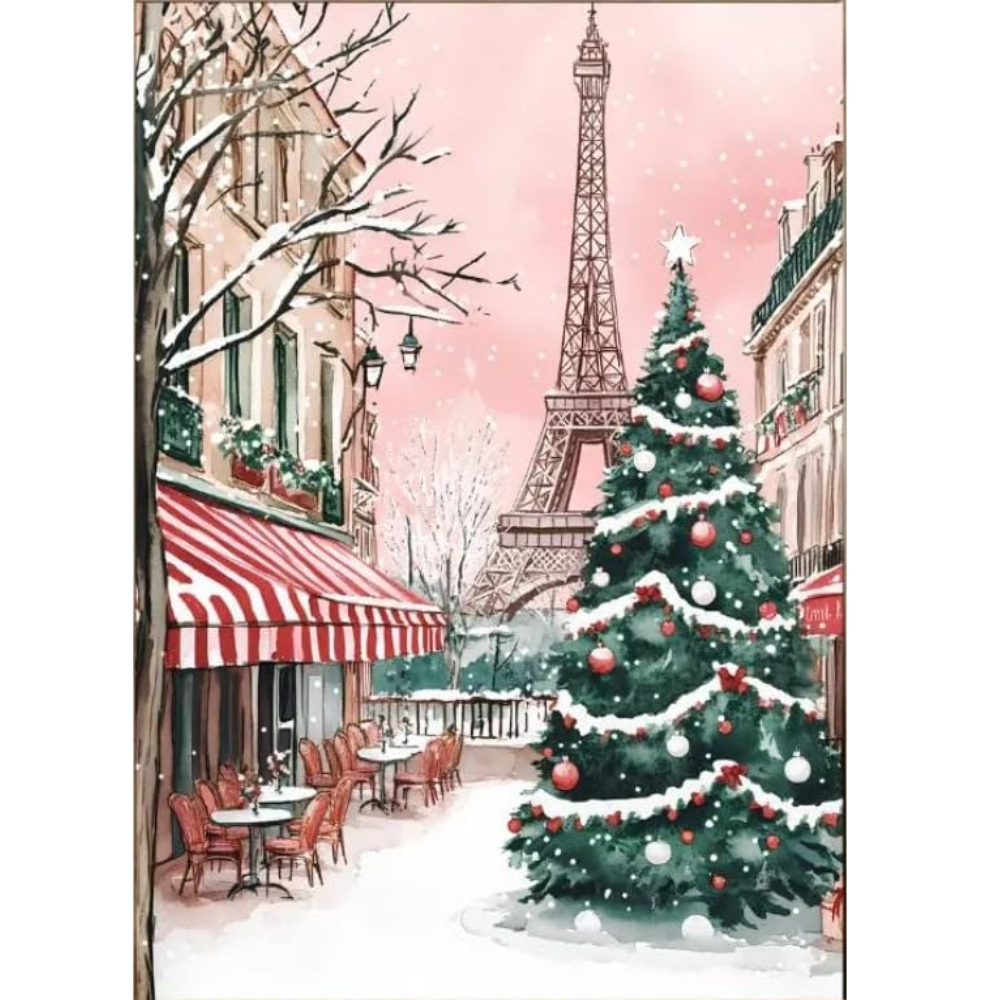 Christmas Paint by Numbers Kit Winter DIY Canvas Set Without Frame