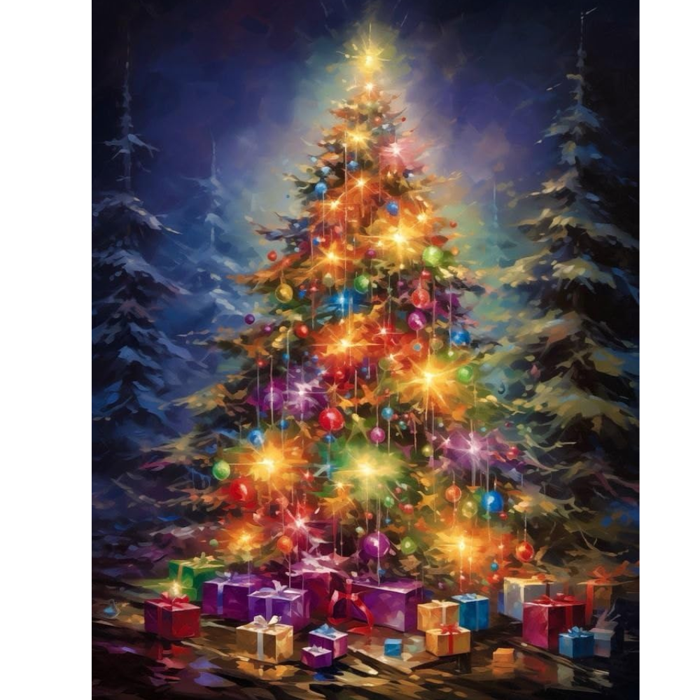 Christmas Paint by Numbers DIY Canvas Painting Kit 