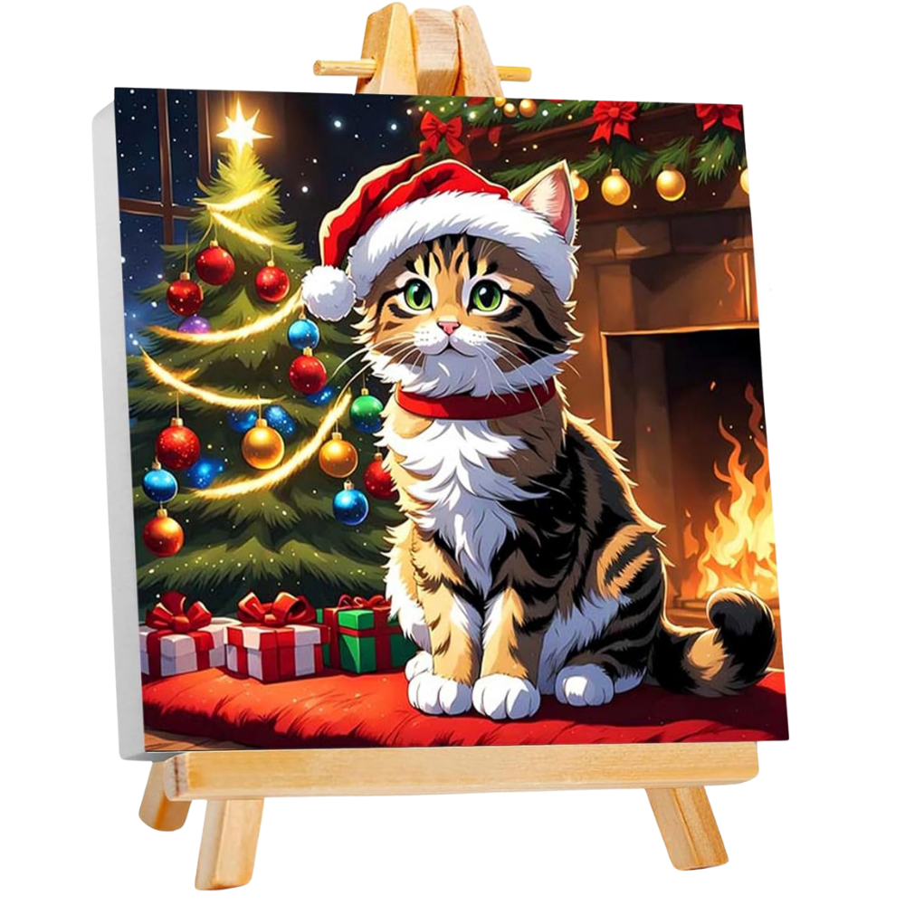 Christmas Paint by Numbers Kit with Frame and Easel