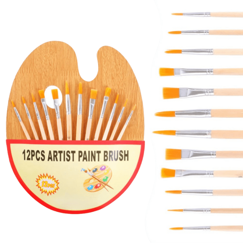 12 Piece Paint By Numbers Acrylic Brush Set - Artistry Rack