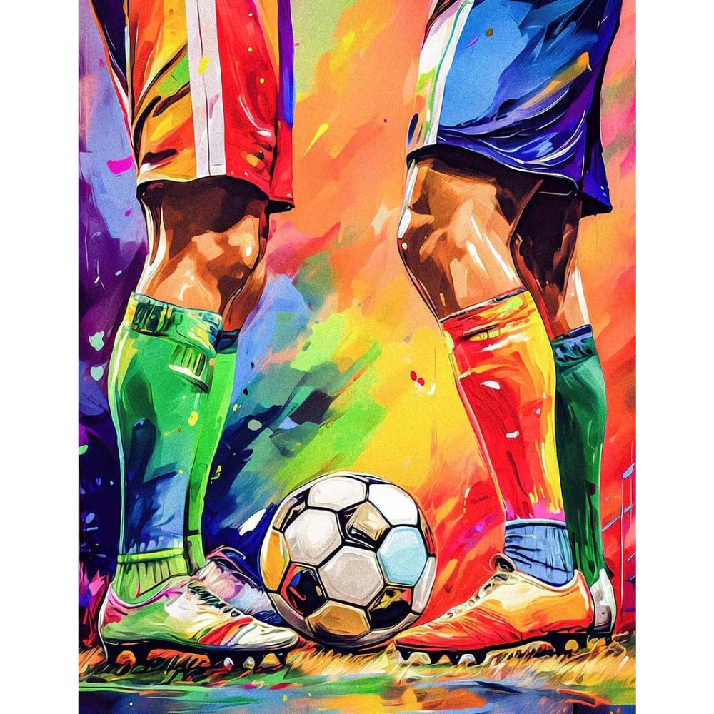 FIFA 2026 Colorful Soccer Player Paint by Number Kit for Adults
