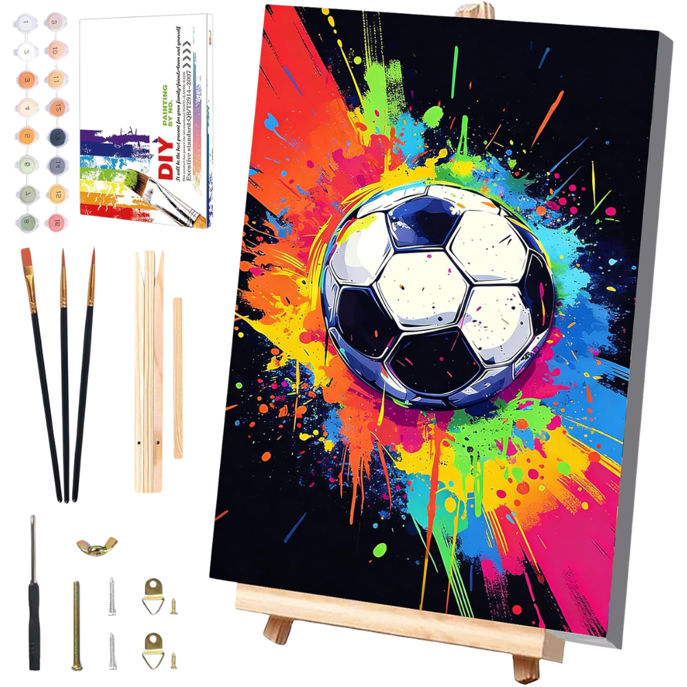 FIFA 2026 Soccer Ball Paint By Numbers Kit With Framed Canvas For Kids