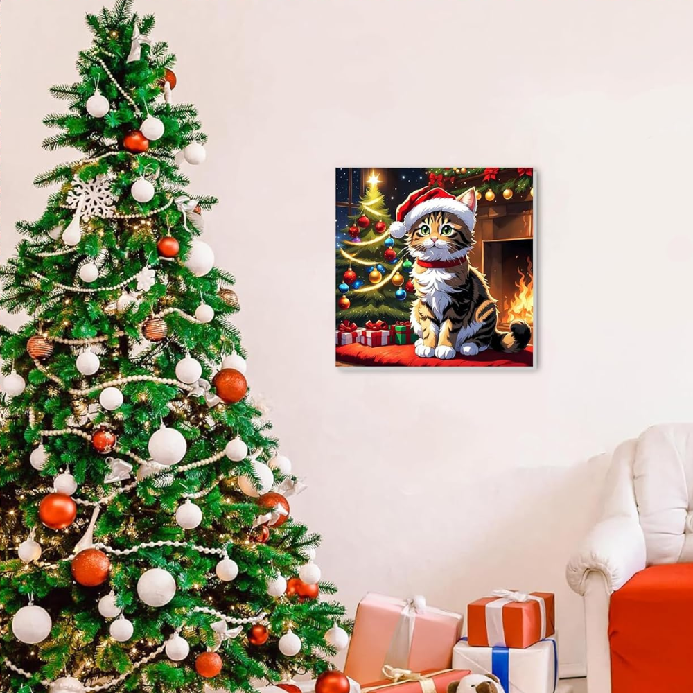 Christmas Paint by Numbers Kit with Frame and Easel