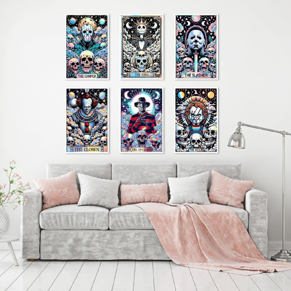 6 Pack Halloween Horror Movie Paint by Numbers Kit