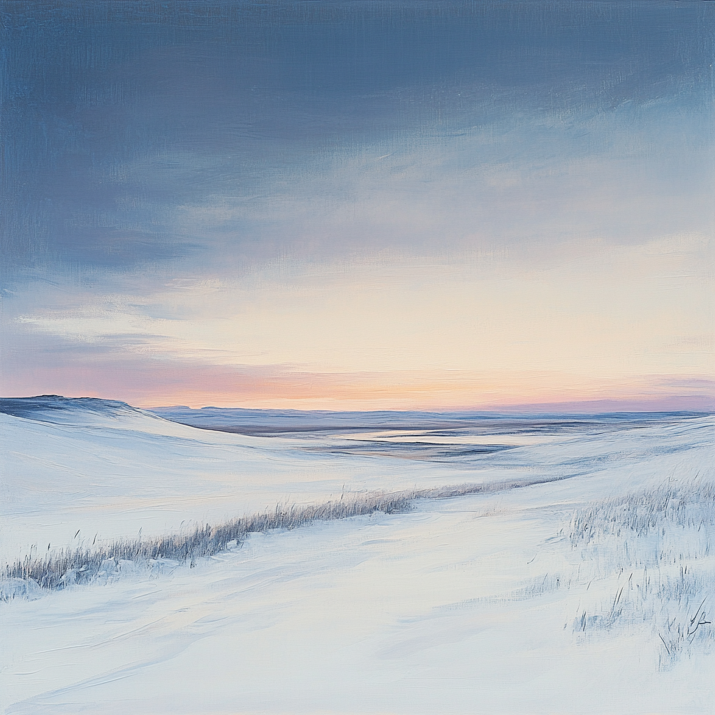 Lawren Harris Inspired Wind-swept Winter Plains paint by color