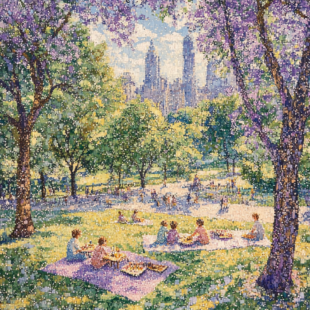 Seurat Inspired Park Picnic Numbered painting kits