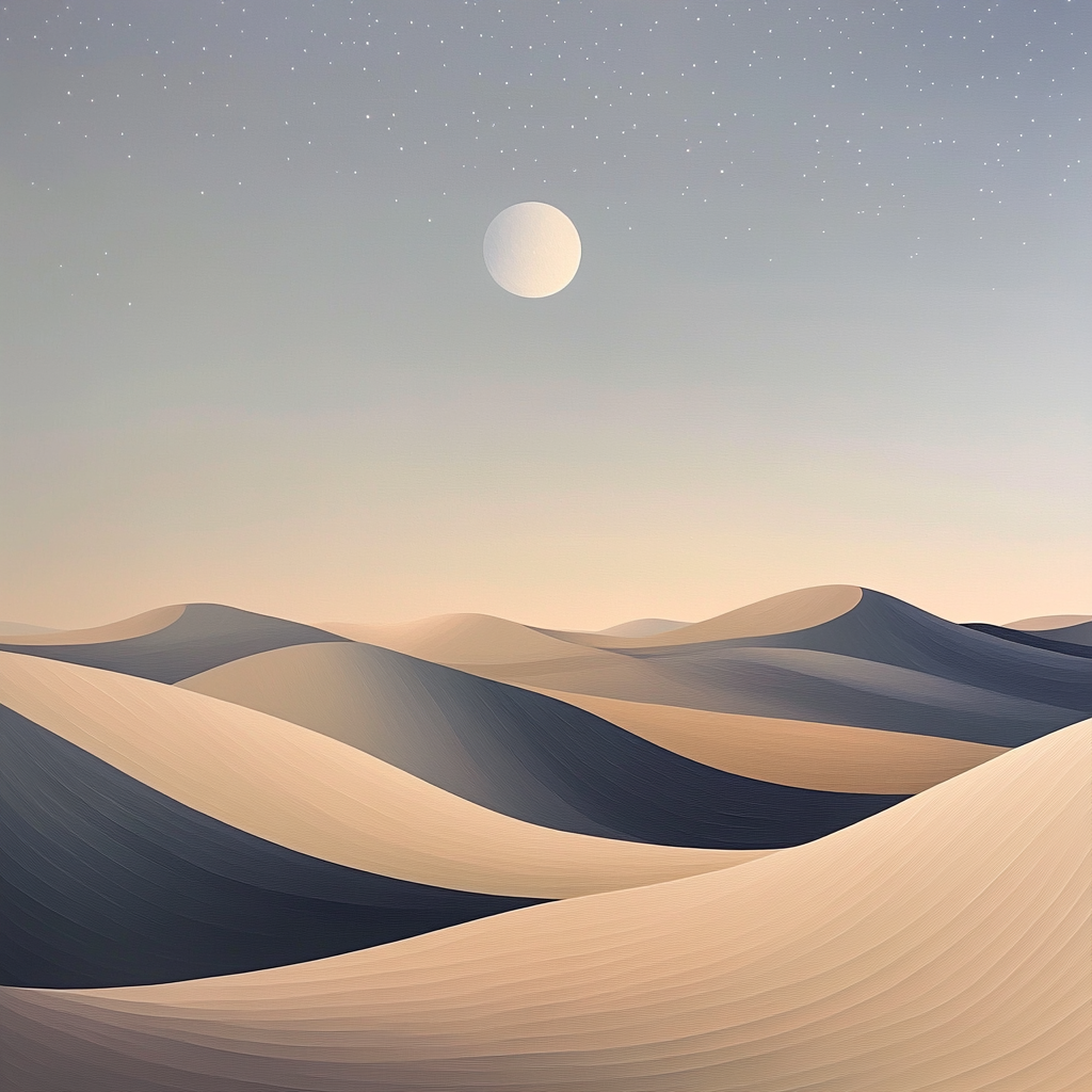 Georges Seurat Inspired Lunar Dune Panorama paint by number