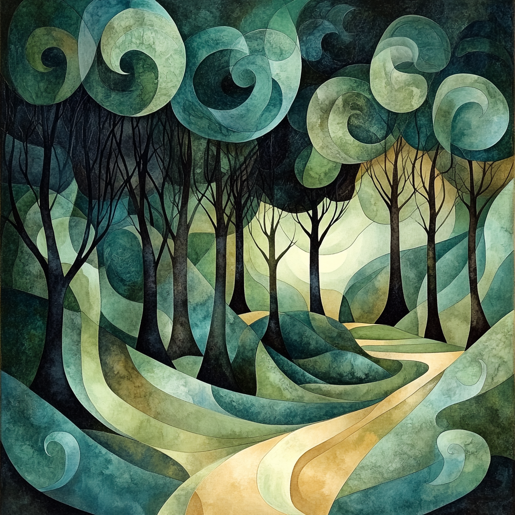 Max Ernst Inspired Dreamlike Forest Shadows DIY paint by numbers