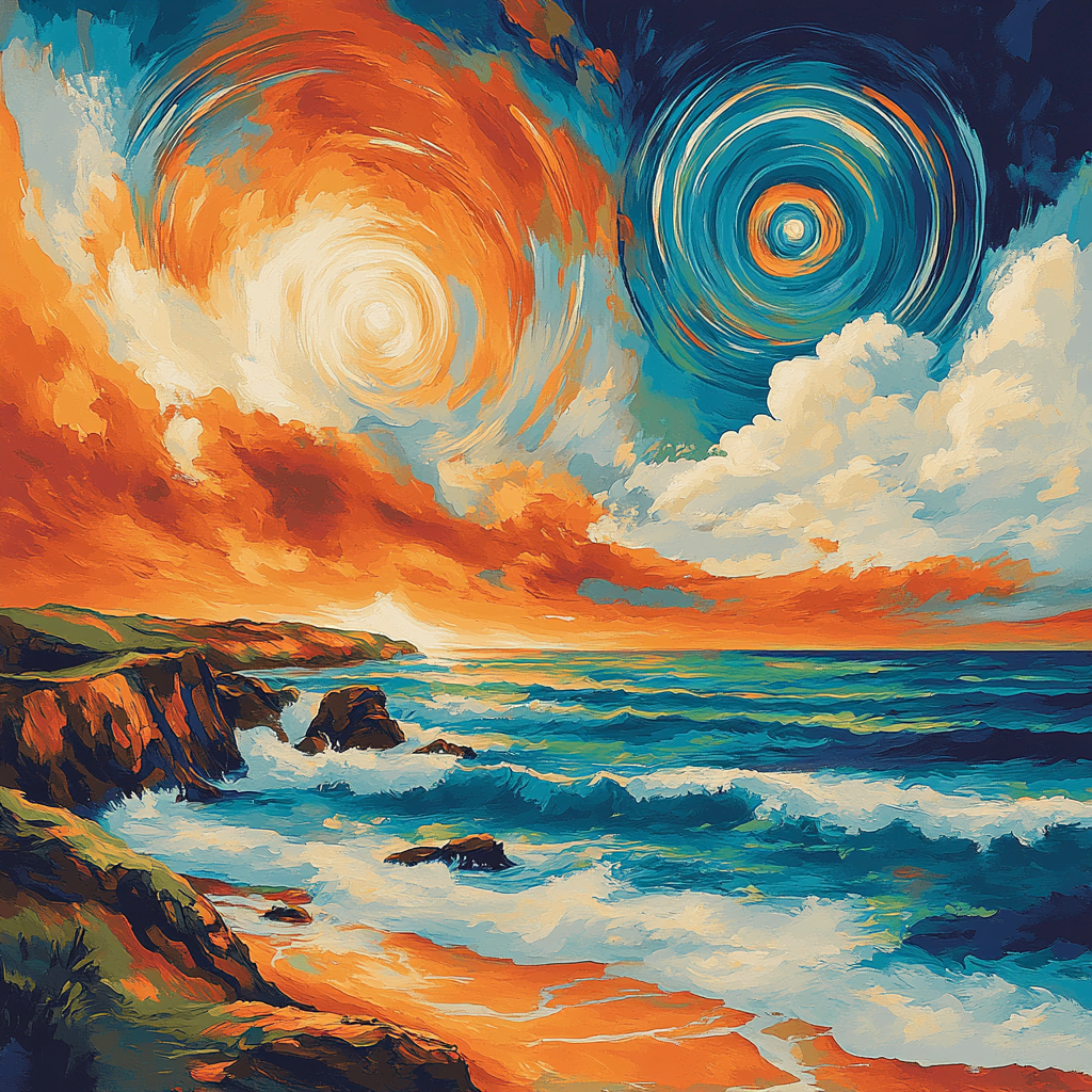 Edvard Munch Inspired Shoreline Of Cosmic Tides paint by numbers