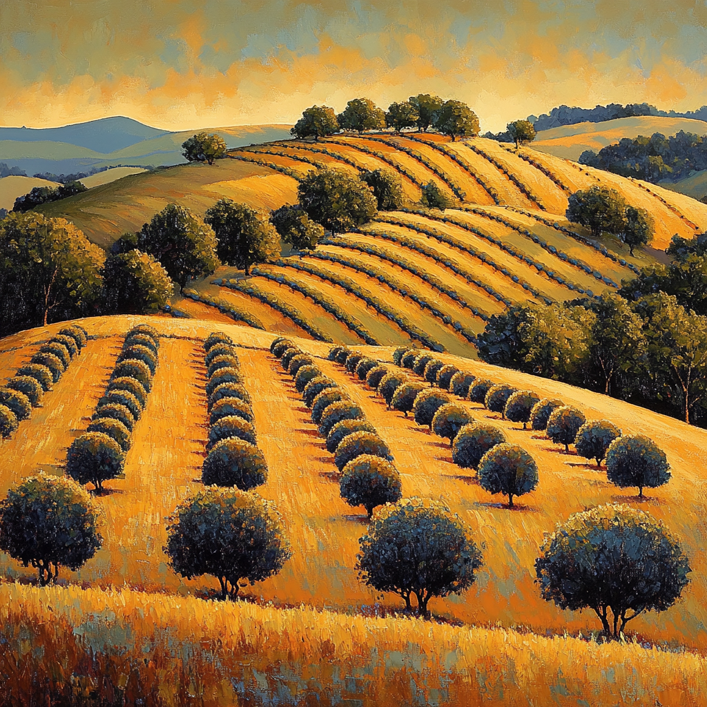 Paul Cézanne Inspired Provençal Orchard Dusk DIY paint by numbers