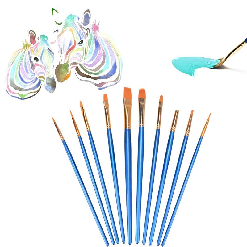 10 Piece Watercolor Gouache Paint Brushes Set - Artistry Rack