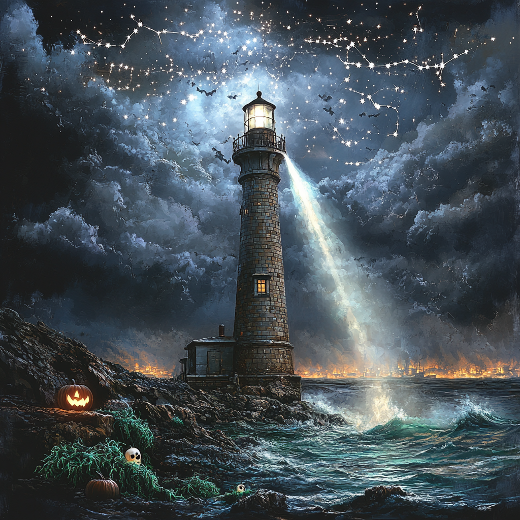 Cursed Lighthouse Keeper Halloween Painting by numbers kit