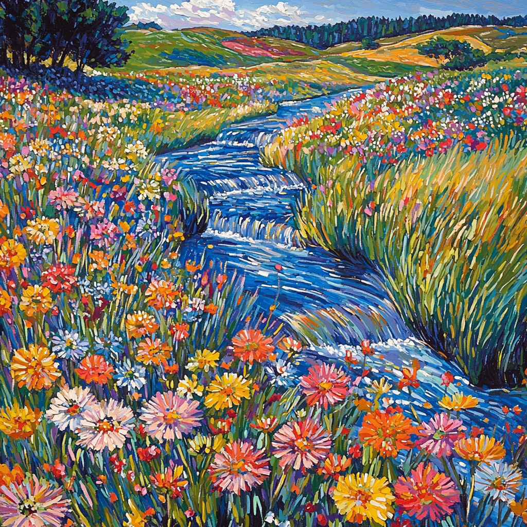 Paul Cézanne Inspired Luminous Meadow Tapestry DIY Paint By Numbers