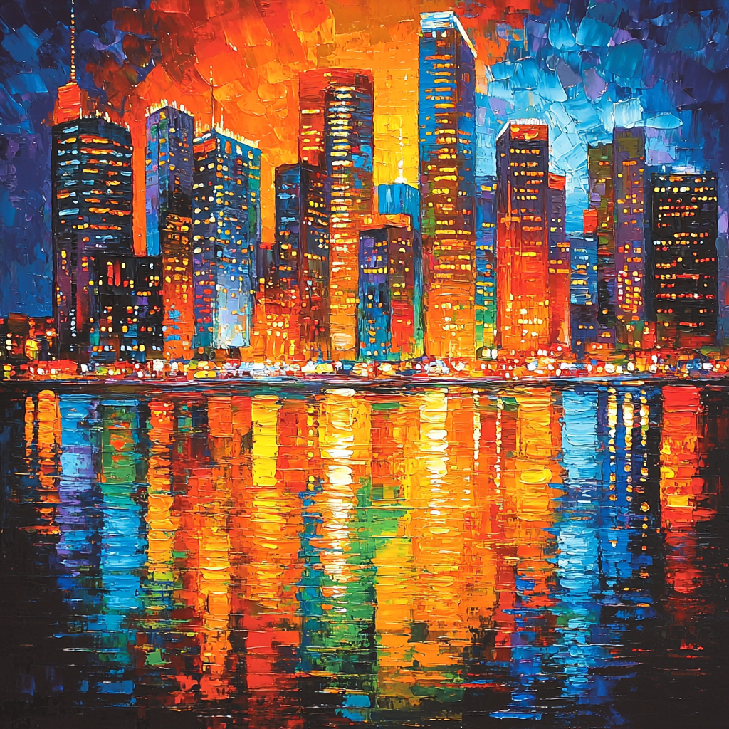 Claude Monet Inspired Colorful Reflections Numbered Painting Kits