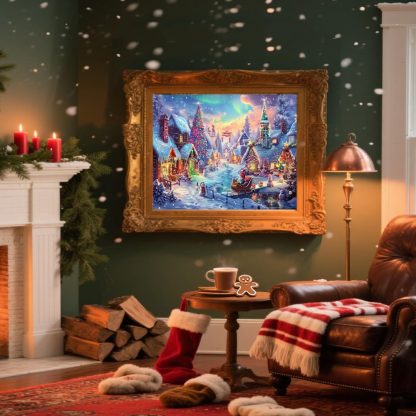 Christmas Paint by Numbers DIY Canvas Kit for Home Decor