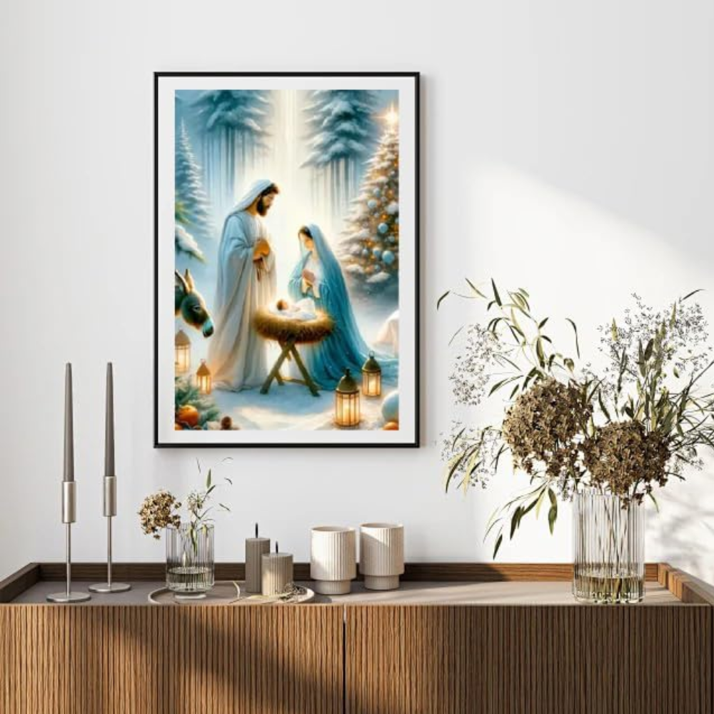 Christmas Paint by Numbers DIY Canvas Painting Kit 