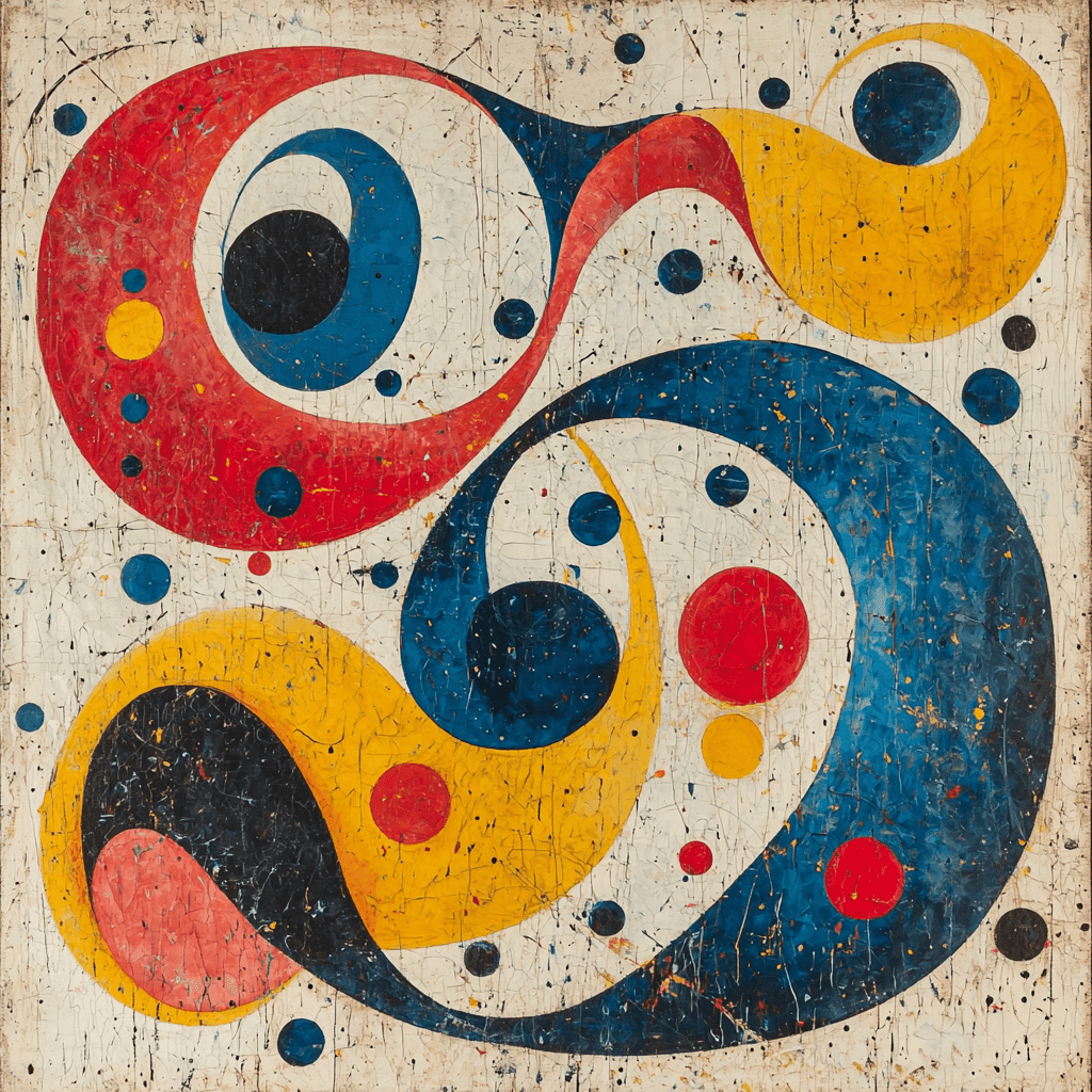 Joan Miró Inspired Whimsical Whirl Paint By Color