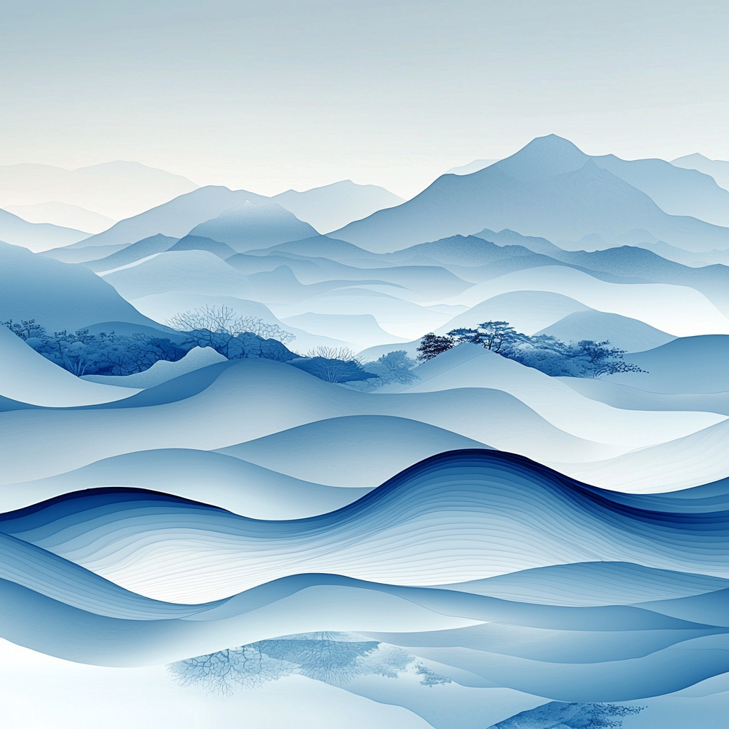 Utagawa Hiroshige Inspired Flowing Waves Of Serenity Painting Number Kit