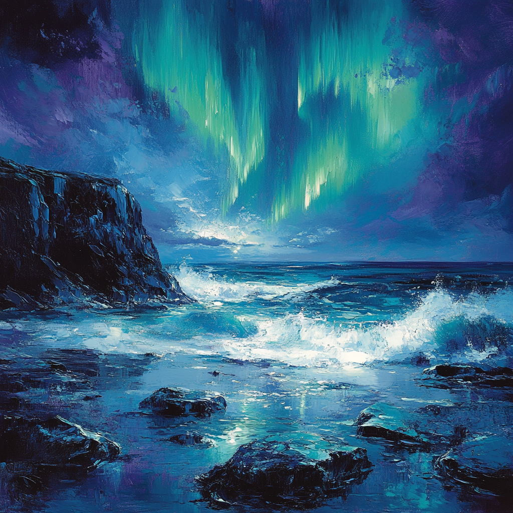 Edgar Degas Inspired Aurora Tidal Rocks Paint by numbers art