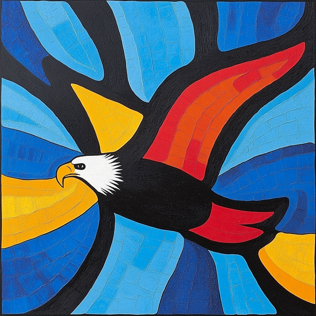 Norval Morrisseau Inspired Eagle Spirit Of The Northern Winds Numbered painting kits